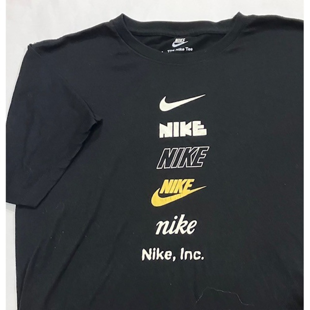 Nike Sportswear Club Multi Logo Short Sleeve T-shirt Black Size Large